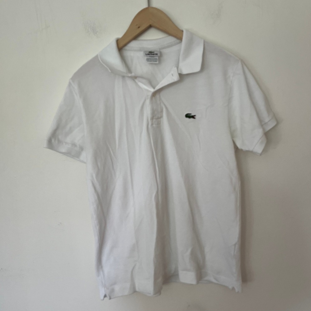 Lacoste Mens White Short Sleeve Cotton Pique Polo Shirt Size 4 RN87651